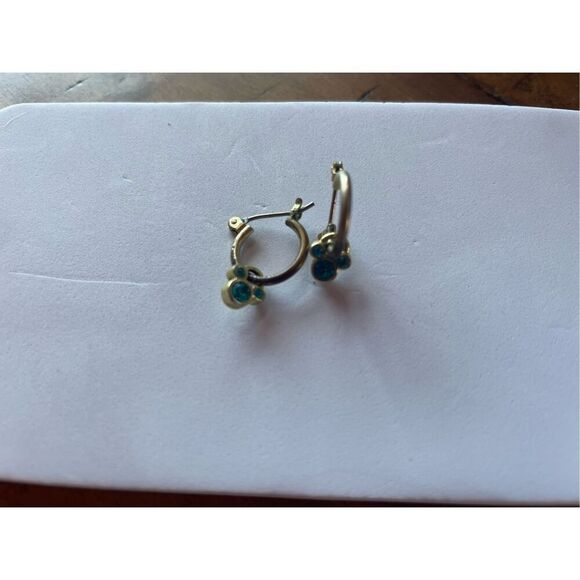 Disney Earrings - Hoops And Mickey Icons - December Birthstone - Picture 1 of 4